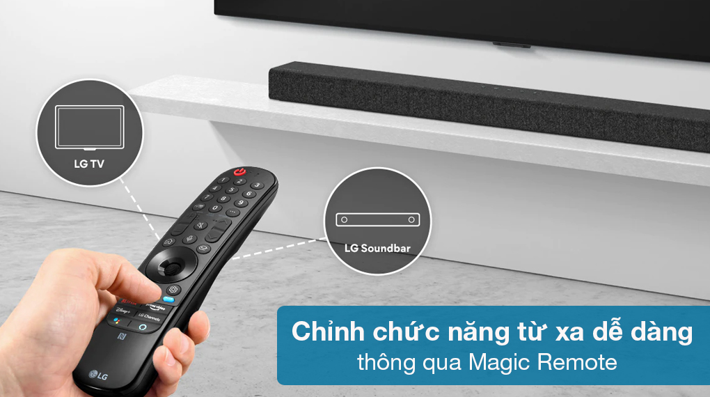 Loa thanh LG SP9A - Sử dụng Magic Remote điều khiển từ xa tiện lợi và thống nhất với tivi LG