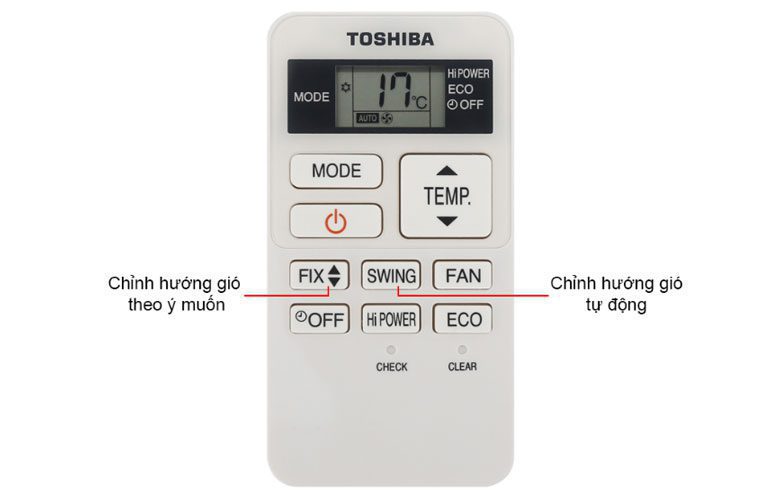 Hướng dẫn điều chỉnh hướng gió máy lạnh Toshiba