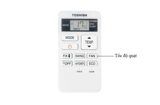 Hướng dẫn điều chỉnh tốc độ quạt  điều hoà Toshiba