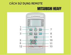 Hướng dẫn sử dụng điều khiển điều hòa Mitsubishi Heavy
