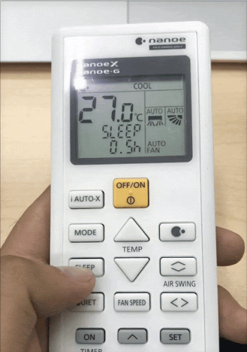 Vị trí nút Sleeep trên điều hòa Panasonic