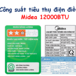 Công suất tiêu thụ điện của điều hòa Midea 12000BTU