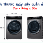 Kích thước chiều cao – rộng – sâu máy sấy quần áo Aqua