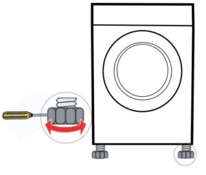 chỉnh cân bằng 4 chân máy sấy quần áo Casper