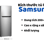 Thông số kích thước tủ lạnh Samsung: Từ 200 đến 650 lít