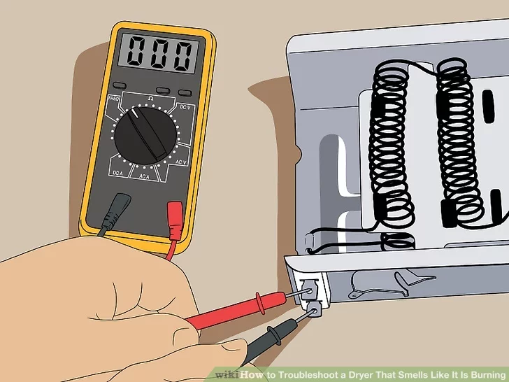 Kiểm tra bộ phận làm nóng trong máy sấy xem có dấu hiệu bị vỡ hoặc cháy không