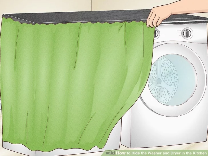 Thêm rèm cửa để che giấu thêm máy sấy và máy giặt