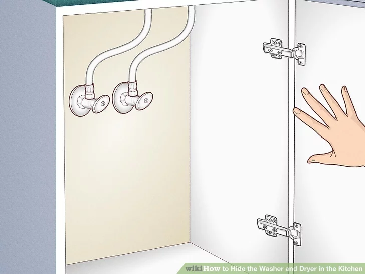 Xác định vị trí các kết nối nước để cài đặt máy giặt