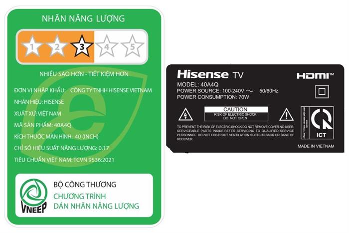 - Tivi Hisense 40A4Q - hình số 7