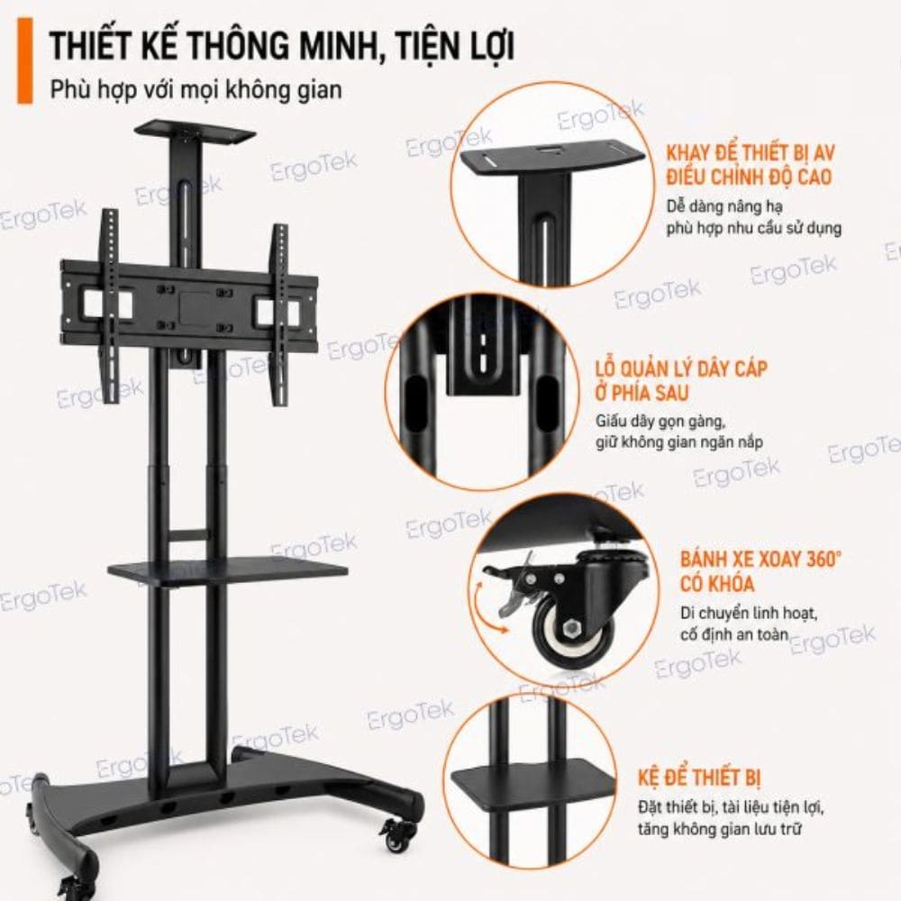 Thiết kế giá treo tivi di động ERGOTEK E2100
