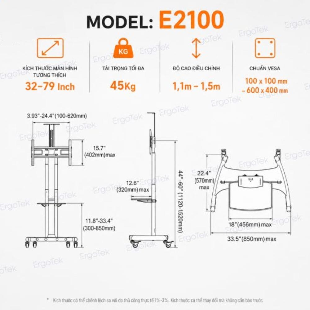 Thông số giá treo tivi ERGOTEK E2100