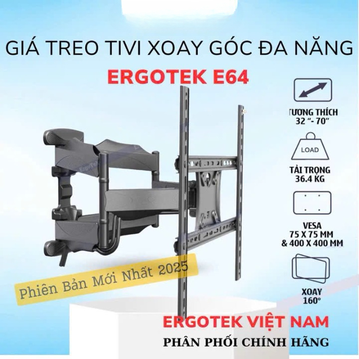Giá treo tivi ERGOTEK E64 Giá treo tivi ERGOTEK E64 xoay đa năng 32-70 inch
