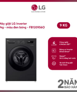 Máy giặt lồng ngang LG Inverter 9kg màu đen bóng FB1209S6O