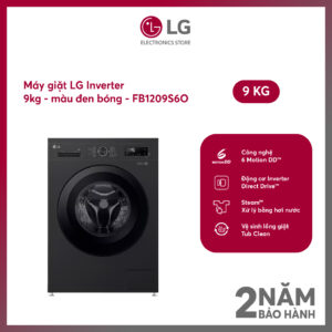 Máy giặt lồng ngang LG Inverter 9kg màu đen bóng FB1209S6O